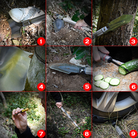 Profesjonalny survival Tactical wielofunkcyjny ojciec prezent łopata składane narzędzia ogród sprzęt biwakowy łopata 6